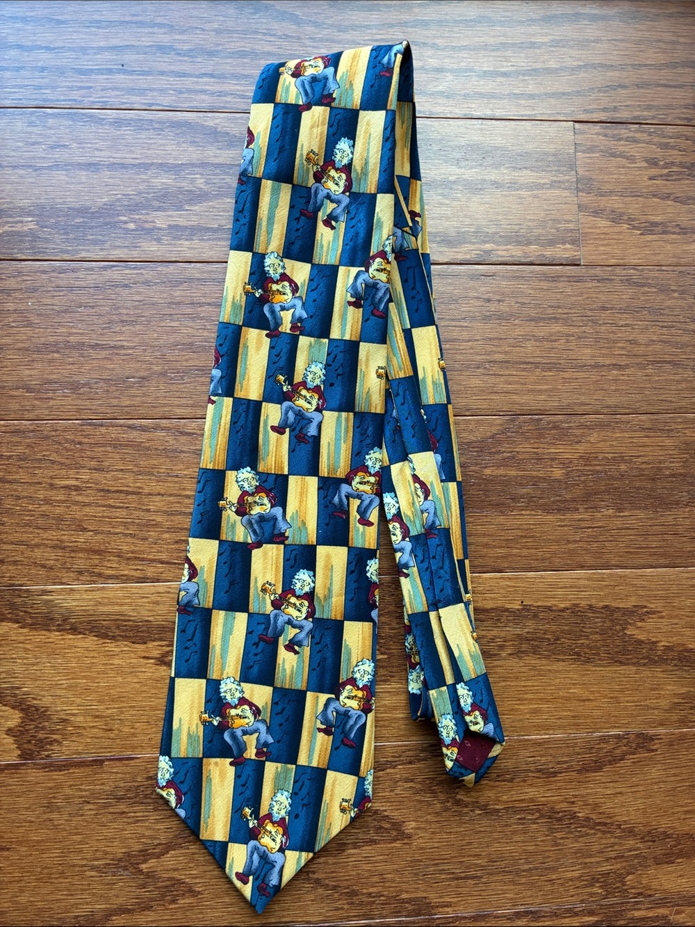 1996 J. Garcia Blue and Yellow Jerry Garcia Commemorative Novelty Tie